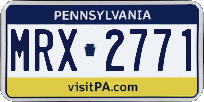 PA license plate MRX2771