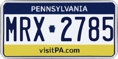 PA license plate MRX2785