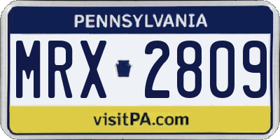 PA license plate MRX2809