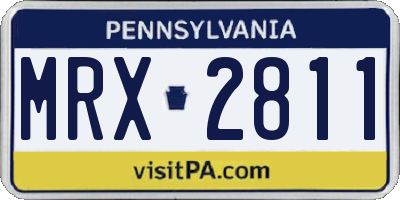PA license plate MRX2811