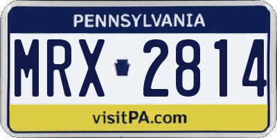 PA license plate MRX2814