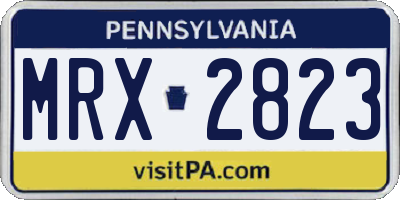 PA license plate MRX2823
