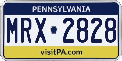 PA license plate MRX2828