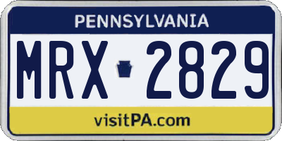PA license plate MRX2829