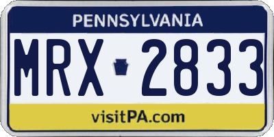 PA license plate MRX2833