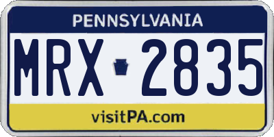 PA license plate MRX2835