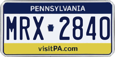 PA license plate MRX2840