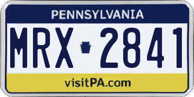 PA license plate MRX2841