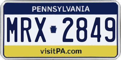 PA license plate MRX2849