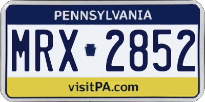 PA license plate MRX2852