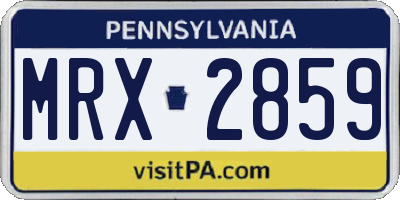 PA license plate MRX2859