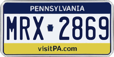 PA license plate MRX2869