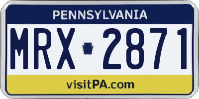 PA license plate MRX2871