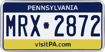 PA license plate MRX2872