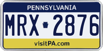 PA license plate MRX2876