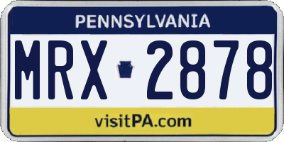 PA license plate MRX2878