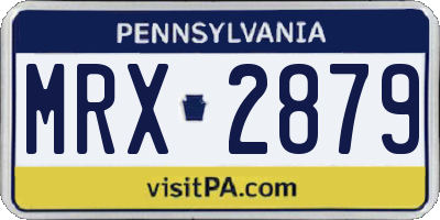 PA license plate MRX2879