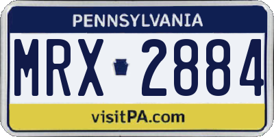 PA license plate MRX2884