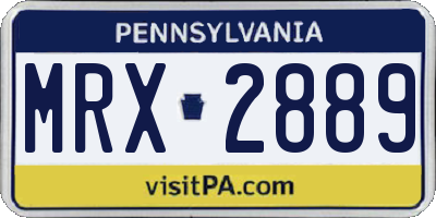 PA license plate MRX2889