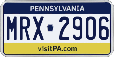 PA license plate MRX2906