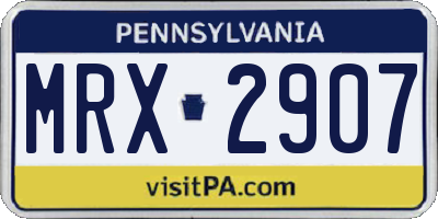 PA license plate MRX2907