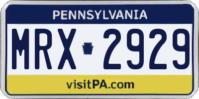 PA license plate MRX2929