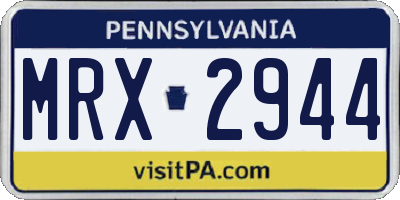PA license plate MRX2944