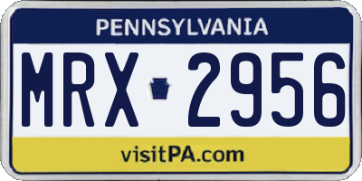 PA license plate MRX2956