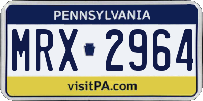 PA license plate MRX2964