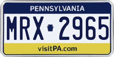 PA license plate MRX2965