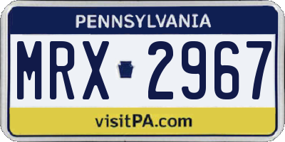 PA license plate MRX2967