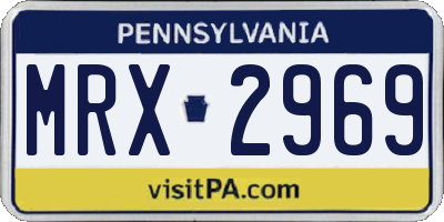 PA license plate MRX2969