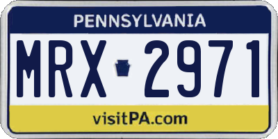 PA license plate MRX2971