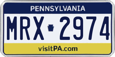 PA license plate MRX2974