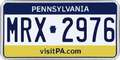 PA license plate MRX2976