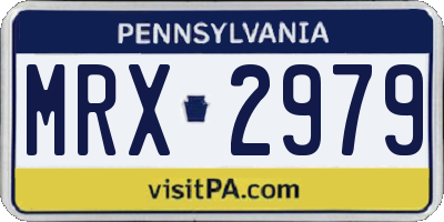PA license plate MRX2979