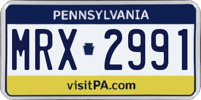 PA license plate MRX2991
