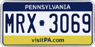 PA license plate MRX3069