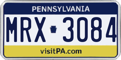 PA license plate MRX3084