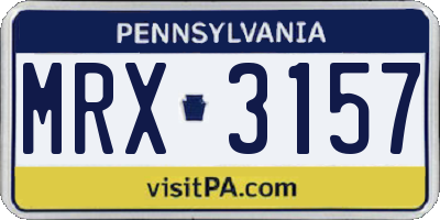 PA license plate MRX3157