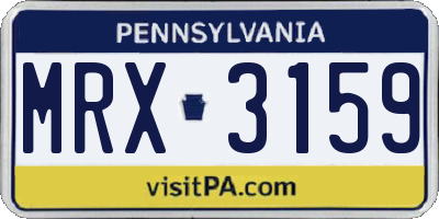 PA license plate MRX3159