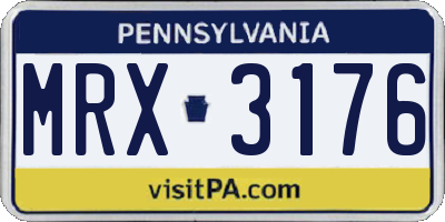 PA license plate MRX3176