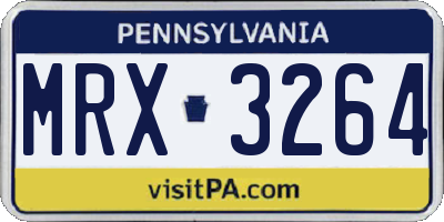 PA license plate MRX3264