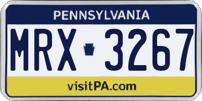 PA license plate MRX3267