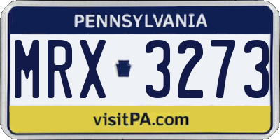 PA license plate MRX3273