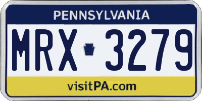 PA license plate MRX3279