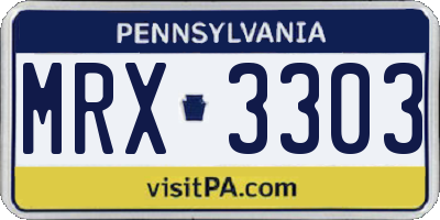 PA license plate MRX3303
