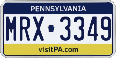PA license plate MRX3349