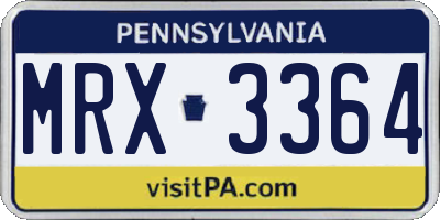 PA license plate MRX3364