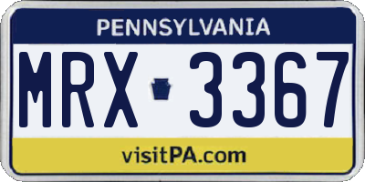 PA license plate MRX3367